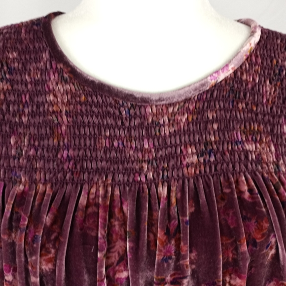 Rebecca Taylor Plum Jewel Velvety Smocked Top - Picture 6 of 15